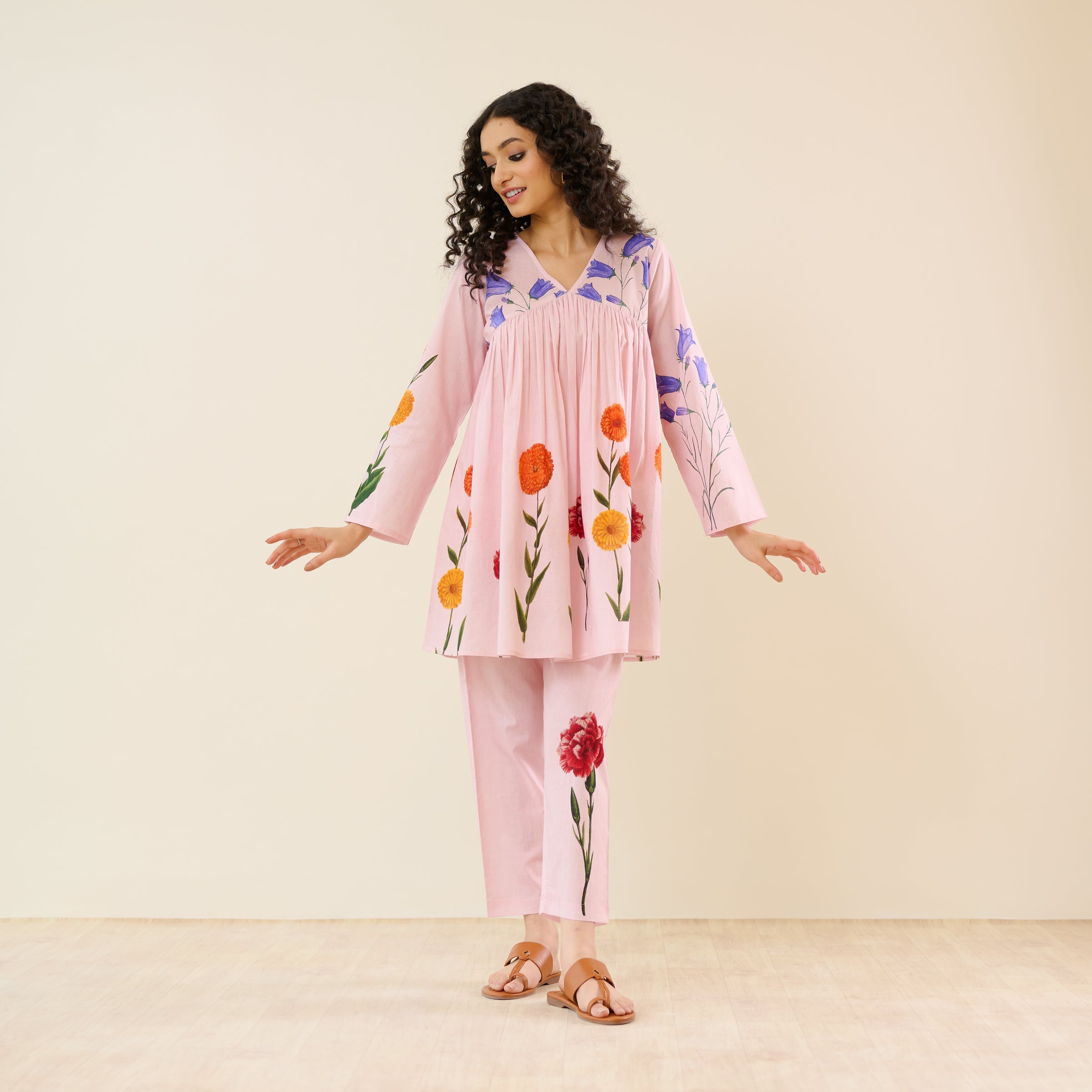At The Florist's Cotton Co-ord Set - Pink