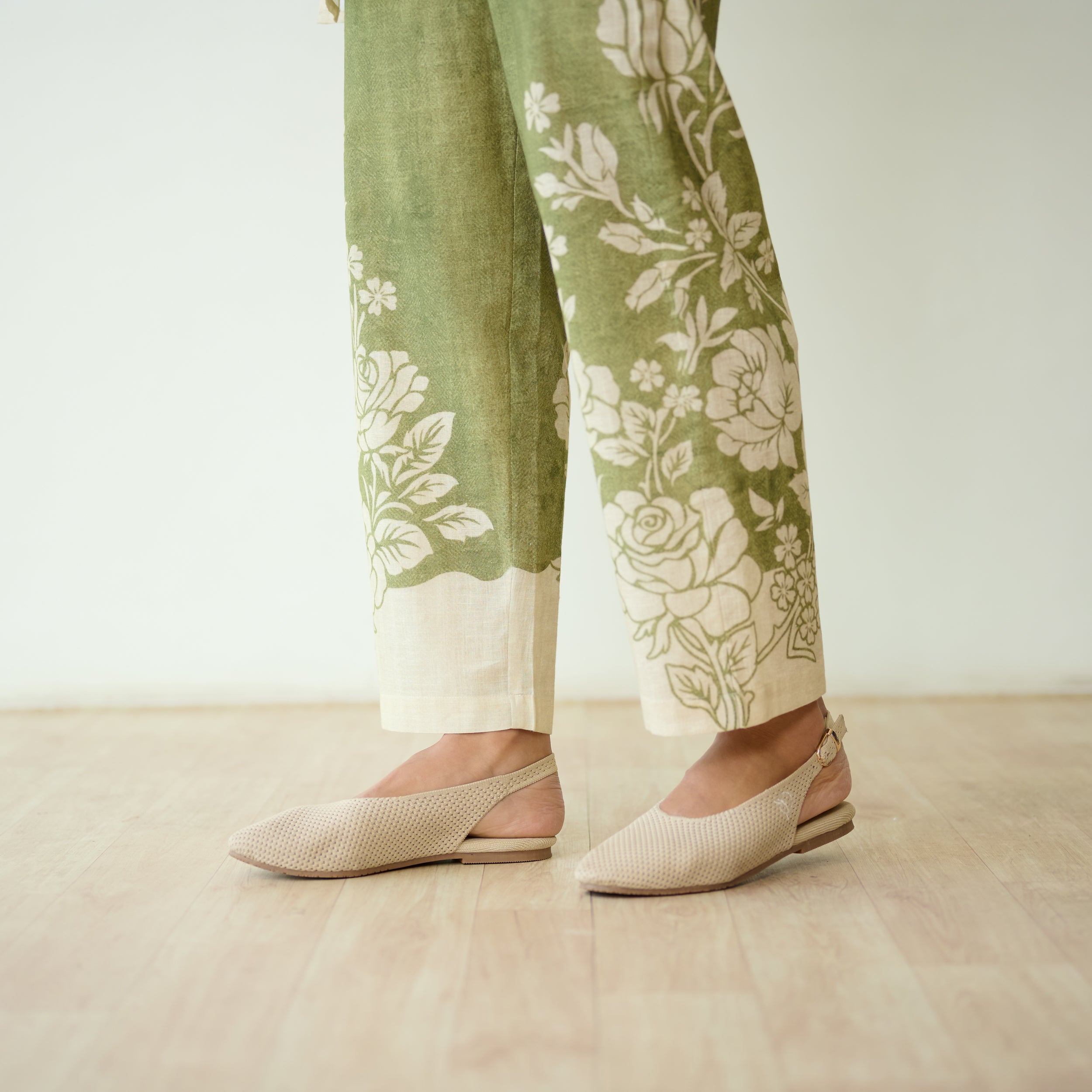 Bellflower Slub Cotton Coord Set - Spinach Green