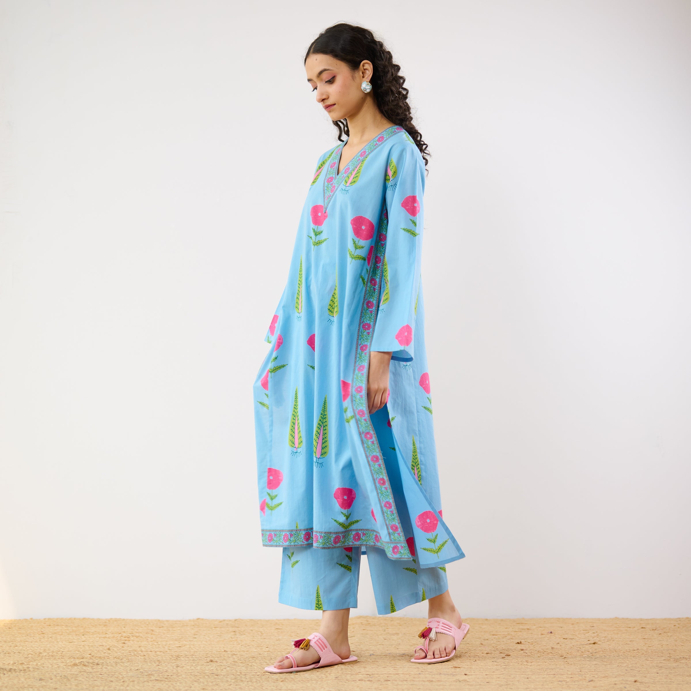 Begum's Bagh Printed Co-ord Set - Sky Blue