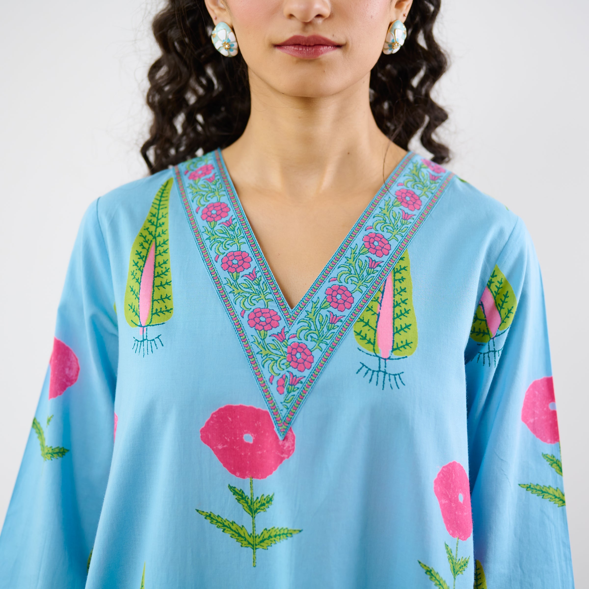 Begum's Bagh Printed Co-ord Set - Sky Blue