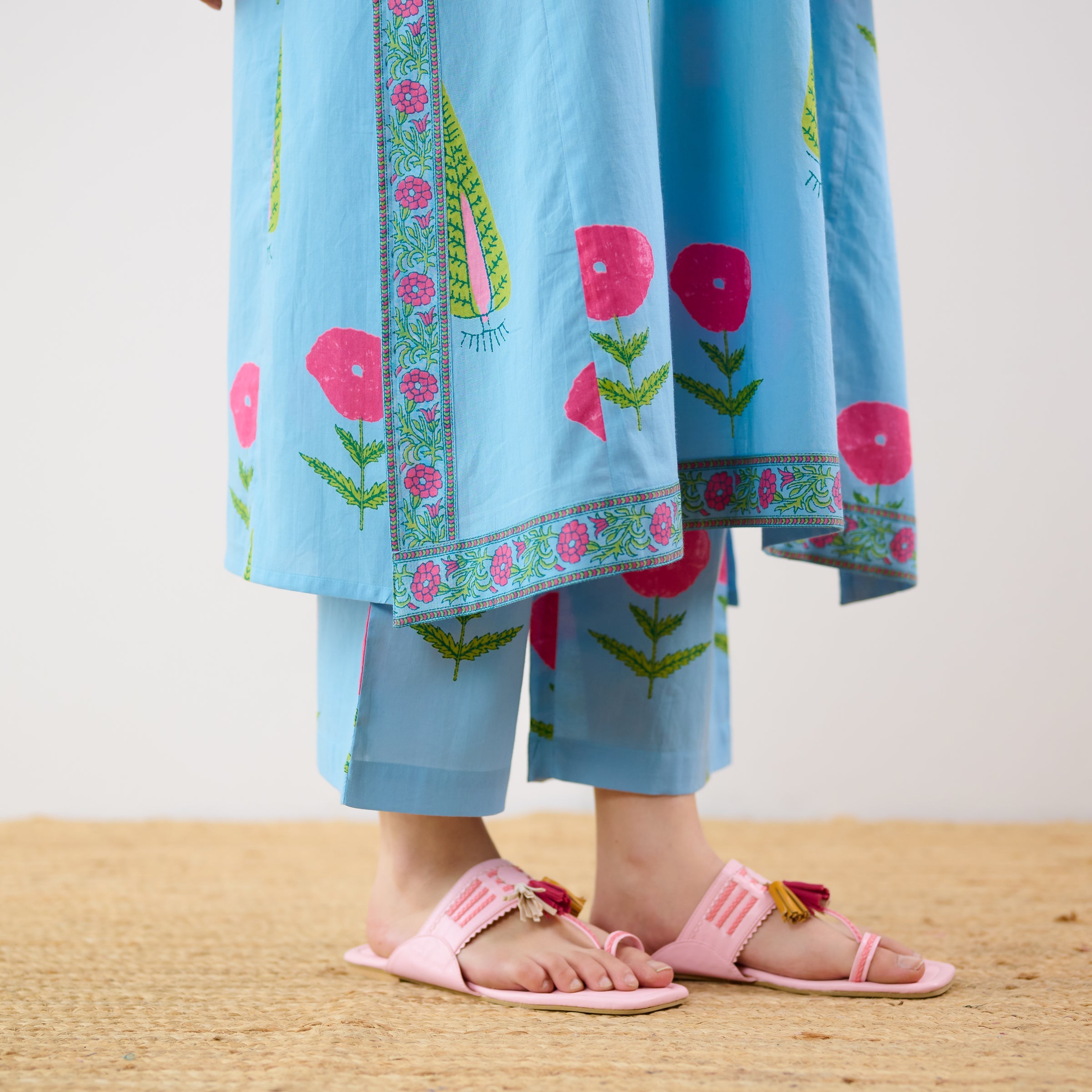 Begum's Bagh Printed Co-ord Set - Sky Blue