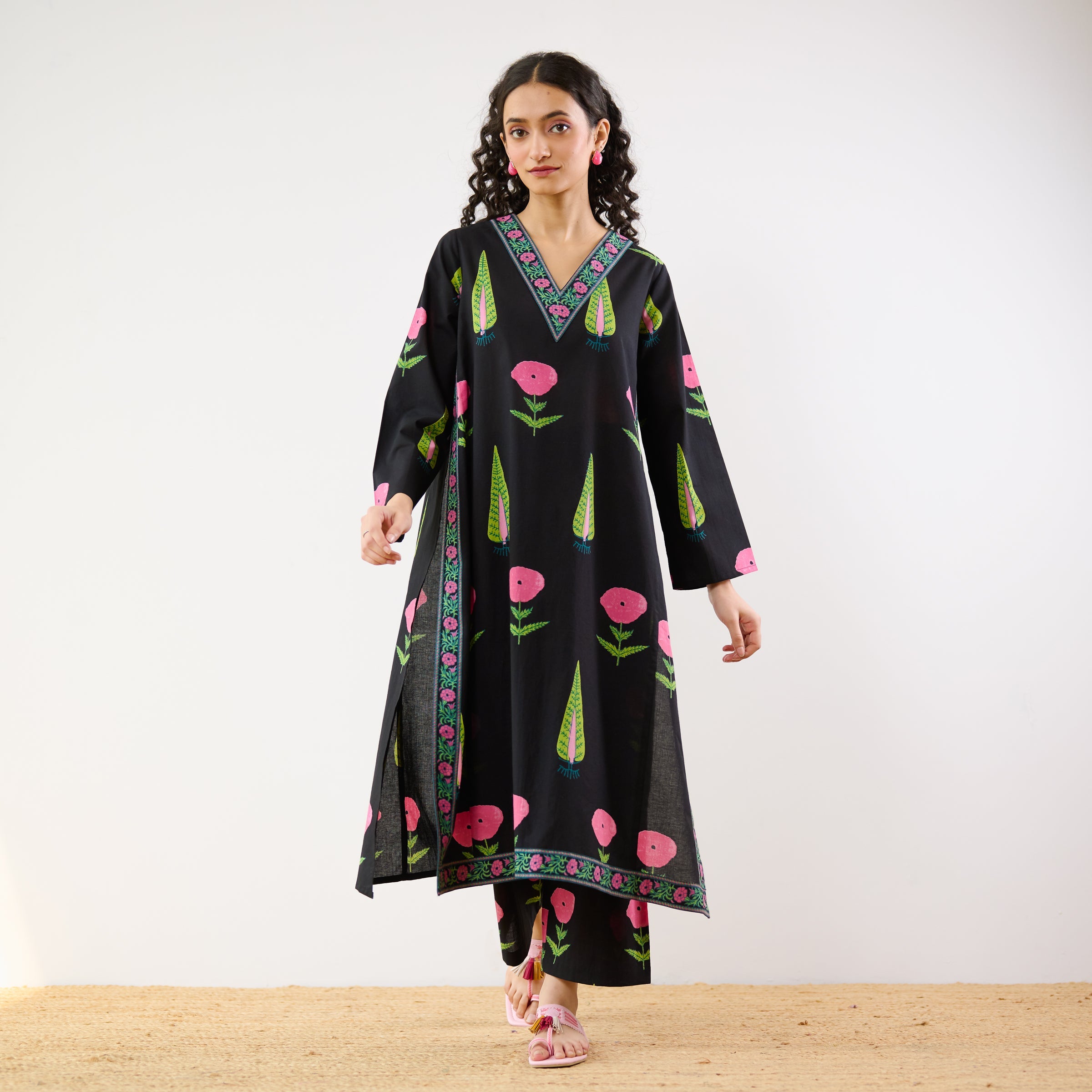Begum's Bagh Printed Co-ord Set - Black
