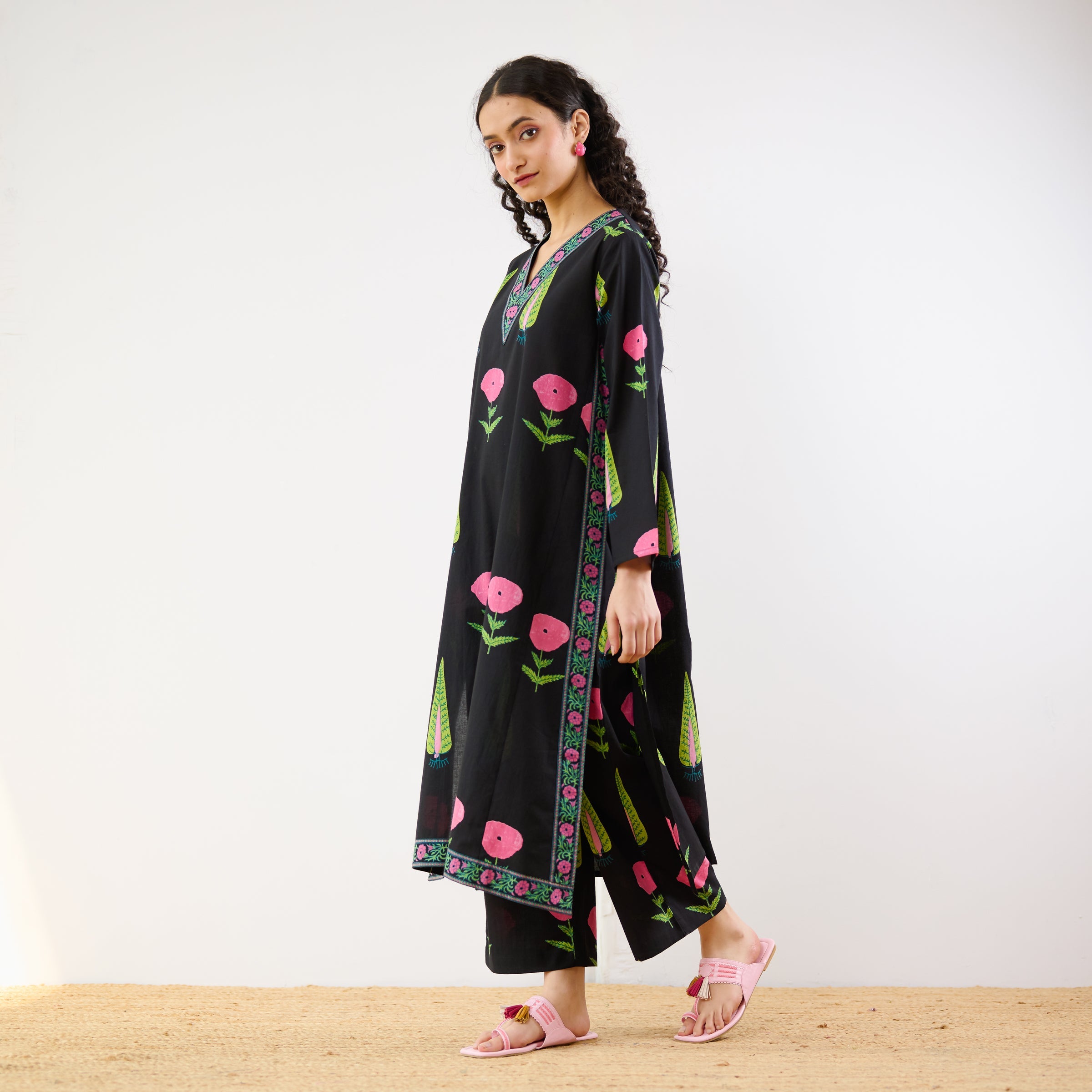 Begum's Bagh Printed Co-ord Set - Black