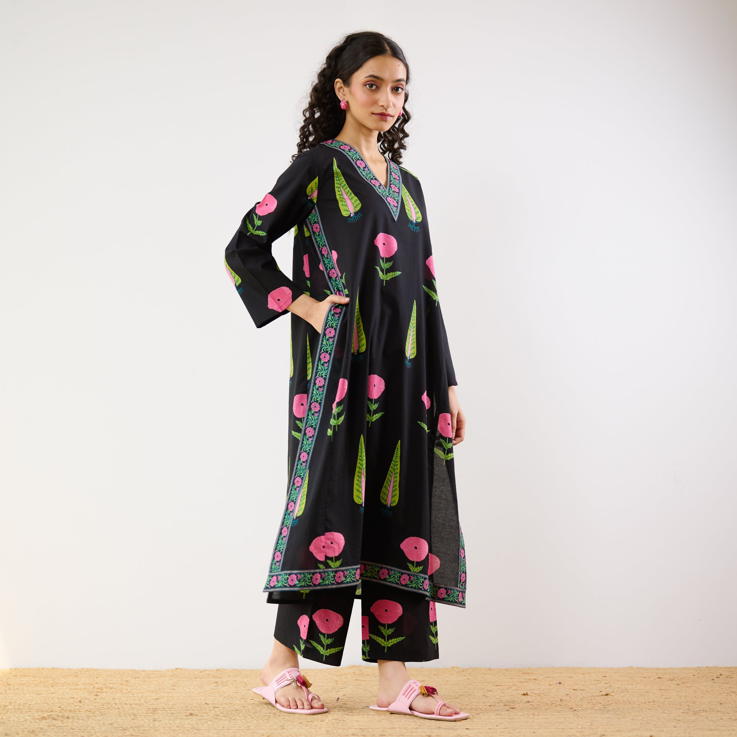 Begum's Bagh Printed Co-ord Set - Black